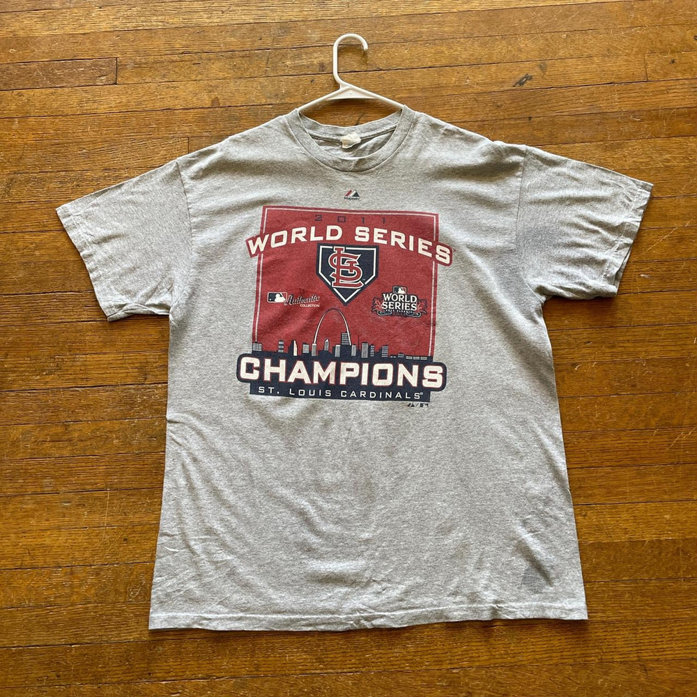 Grey St Louis Cardinals 2011 World Series Champs tee